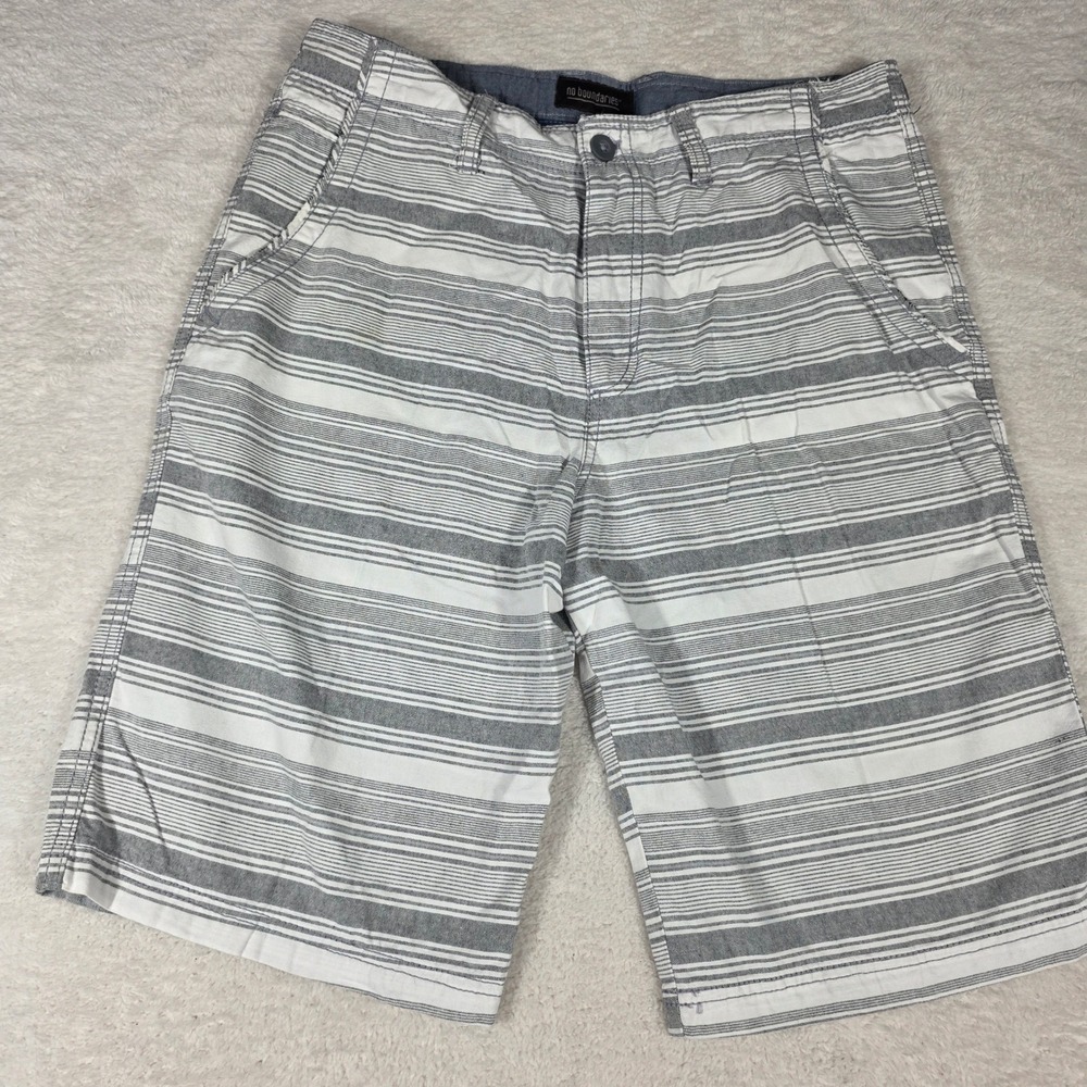 No Boundaries Shorts Men 36 Grey White Y2K NOBO‎ NM14280P Casual 100% Cotton